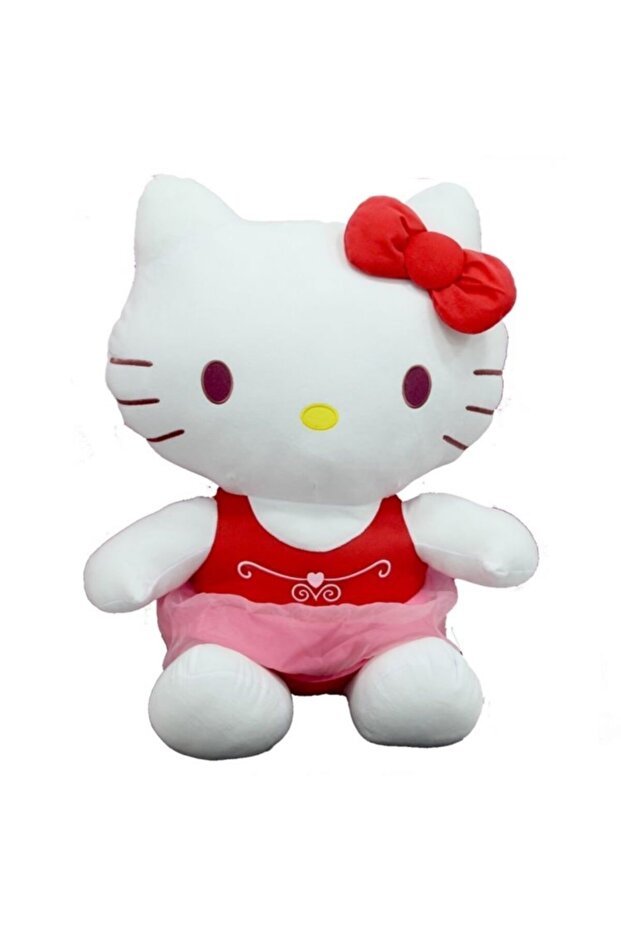 Peluş Hello Kitty Elbiseli Kurdeleli 50cm - 3