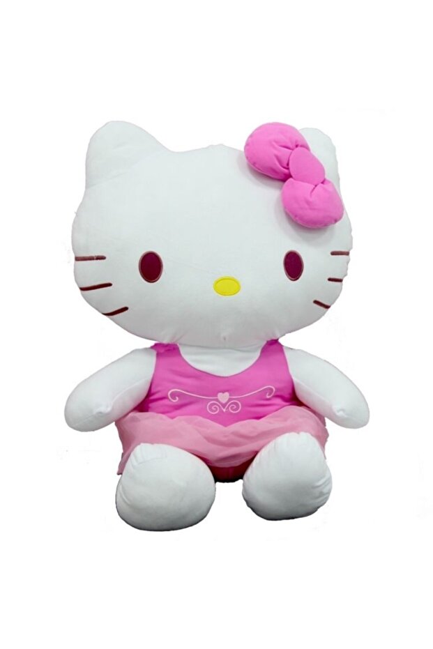 Peluş Hello Kitty Elbiseli Kurdeleli 50cm - 2