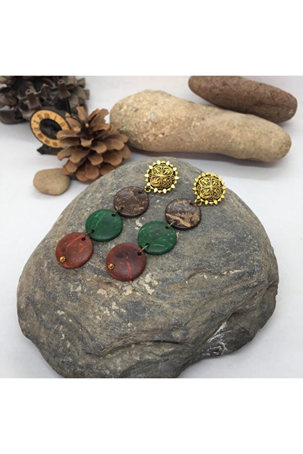 Handmade Ethnic Authentic Hippie Bohemian Coconut Shell Earrings