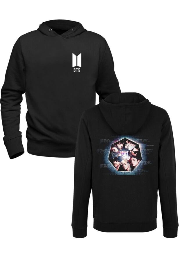 Bts Black Front Back Printed Children's Sweatshirt