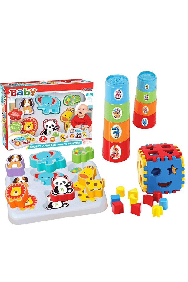 Toy Cute Animal Bultak Cylinder Cheerful Tower Educational Bultak Set