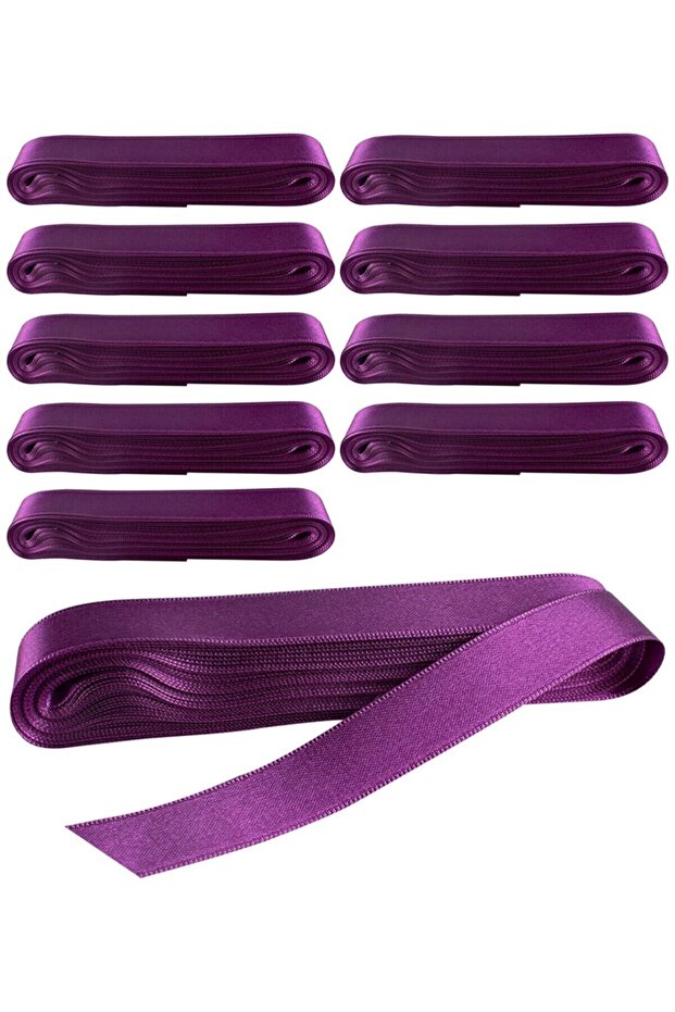 Satin Ribbon 10 Pcs2 cm Purple 10 Meters