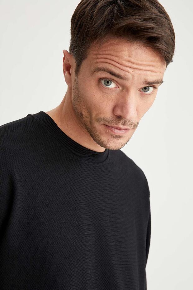 Oversize Fit Bisiklet Yaka Basic Sweatshirt - 3