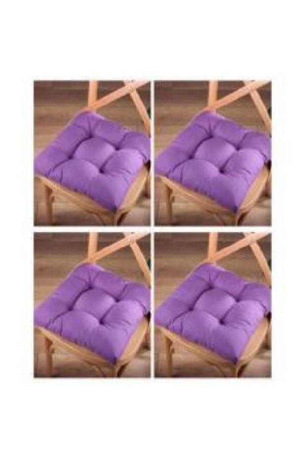 4-Piece Combination Fluffy Square Chair Cushion 40 X 40 Cm