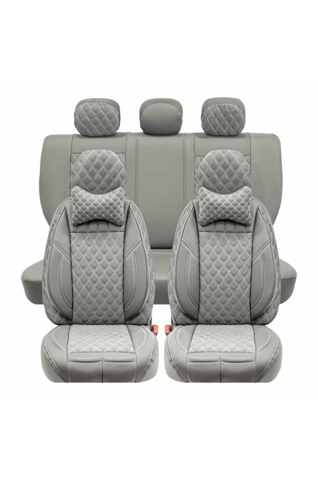 مجموعة غطاء مقعد السيارة الأمامي والخلفي شبه الجلدي المتوافق مع Renault Laguna 3