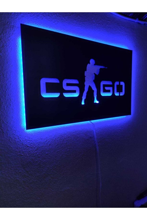 Cs Go Led Işıklı Ahşap Tablo - 2