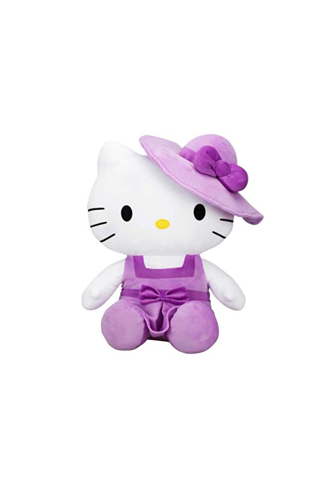 Hello Kitty Şapkalı Peluş 50 cm. - Mor - 1