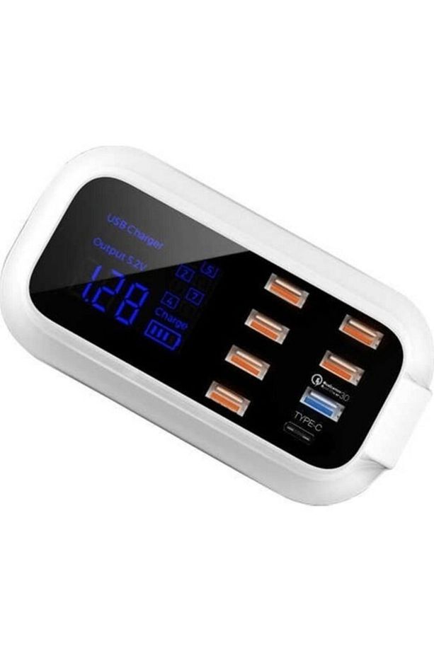 Doolike Çoklu Usb 8 Port Şarj Doldurma Hızlı Şarj Adaptörü ( Typ-c ) - 1