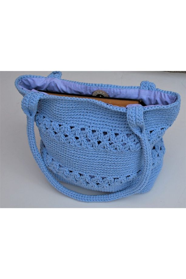 (%100) Makrome El Örgüsü Astarlı Omuz Askılı Çanta Handmade 101 - 2