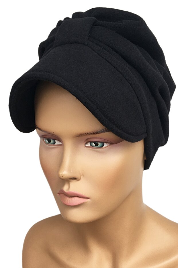 Bonnet Ready Turban Alya Bonnet with Black Knitwear Hat Winter Hijab Bonnet