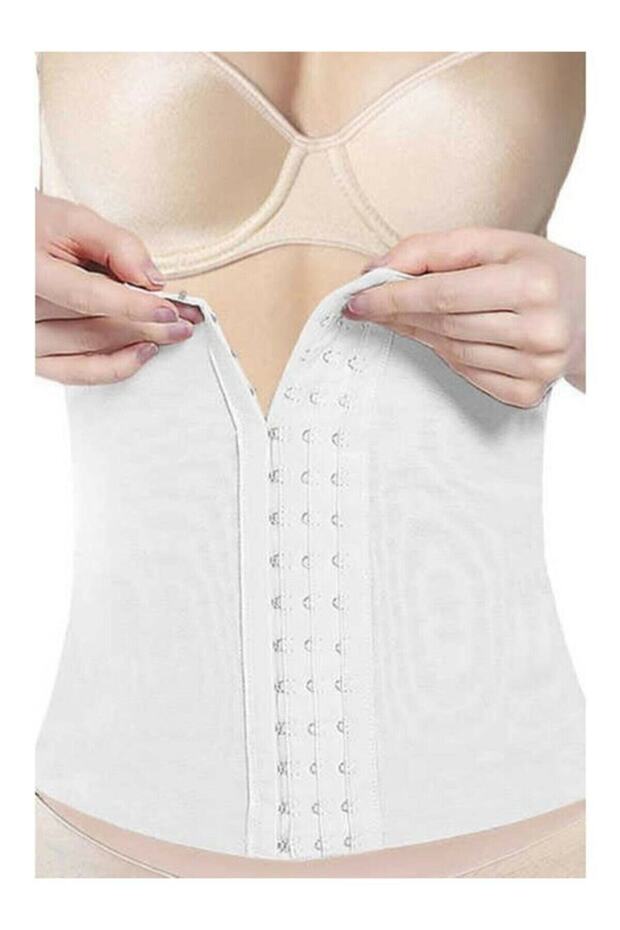 Elite Life Women's White Agraphed Waist Corset Firming Corset 886