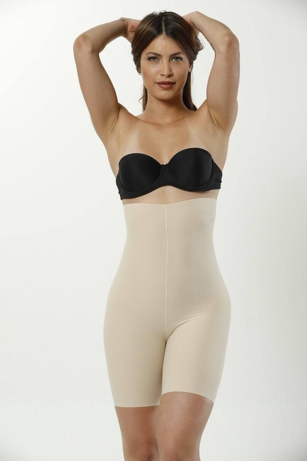 Women's Nude Laser Cut High Waist Leg Corset