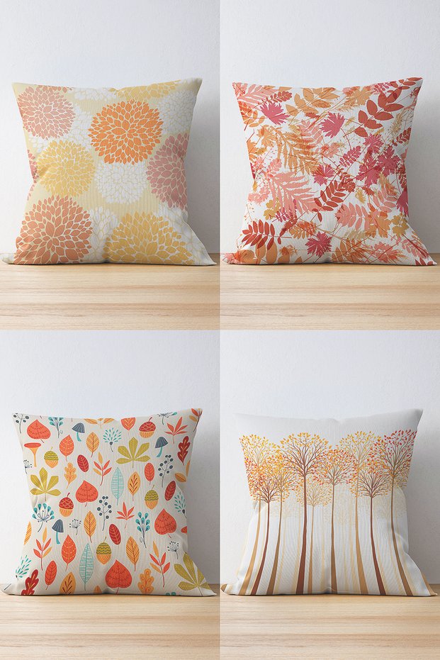 Set of 4 Double Sided Decorative Suede Pillow and Cushion Covers