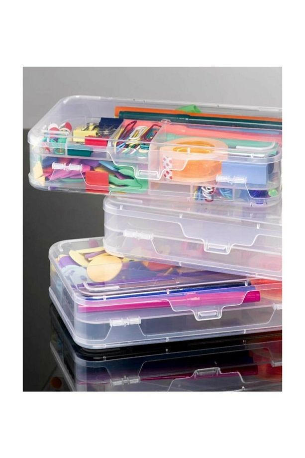 Şeffaf Plastik Bölmeli Çift Taraflı Hobi Dikiş Iğne Kutusu Arduino Balıkçı Malzeme Saklama Organizer - 6