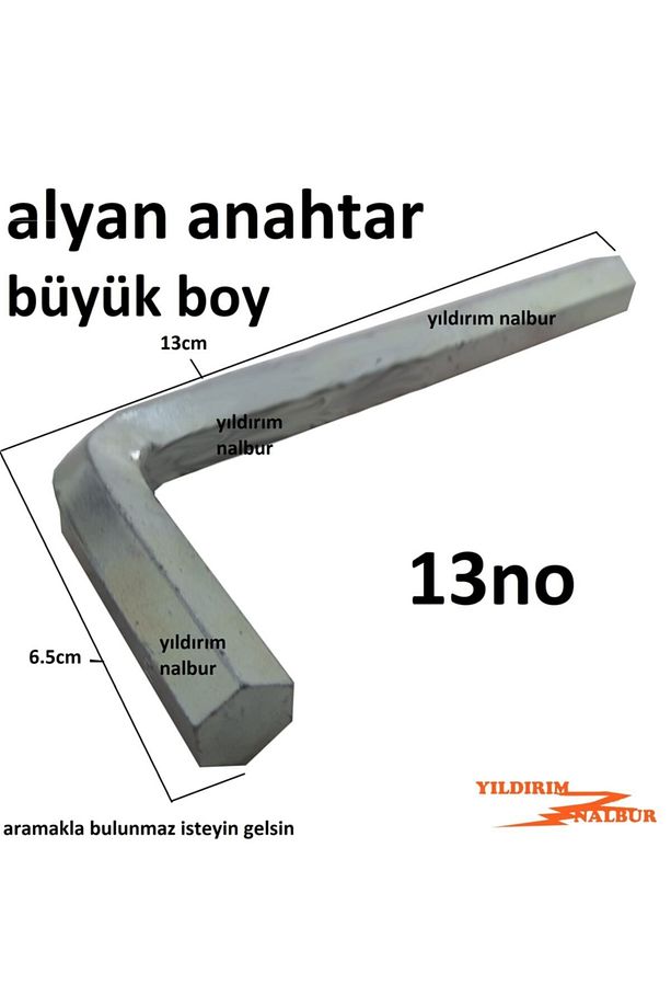 Alyan Anahtar 13 No Tek Büyük Boy Allen Anahtar On Üçlük L Alyan - 2