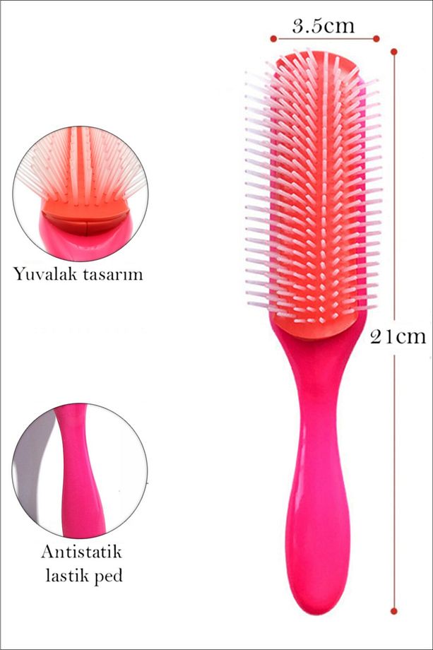 Styling Brush 9 Sıra Şekillendirme Fırçası Curly Girl Kıvırcık Kız Metodu Fırçası - 2