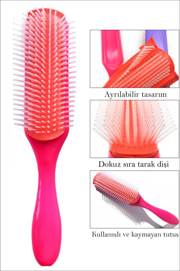 Styling Brush 9 Sıra Şekillendirme Fırçası Curly Girl Kıvırcık Kız Metodu Fırçası - 4