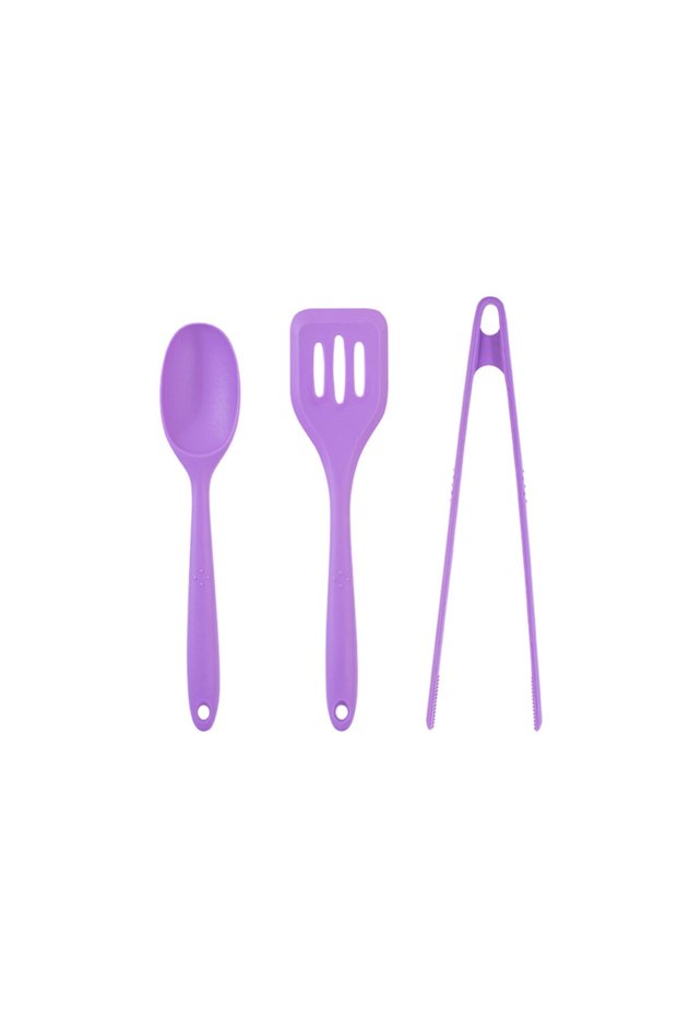 Silicone Purple 3-Piece Large Service Set
