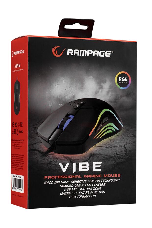 Smx-r54 Vibe Usb Siyah Rgb Aydınlatmalı Drag Click 6400 Dpi Pro Gaming Oyuncu Mouse - 9