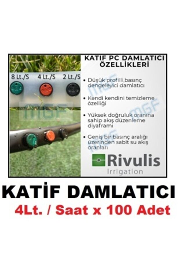 Mgf 100 Adet X 4 Lt/saat Katif Meme Damlatıcı Basınç Ayarlı-john Deere (RİVULİS) - 4