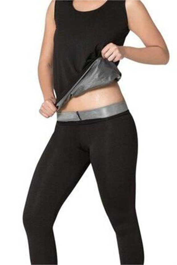 Women's Black Sauna Effect Terleten Thermal Leggings 742