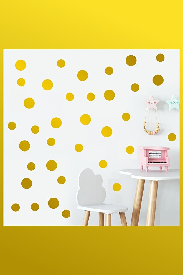 124 Pieces Gold Color Round Polka Dot Foil Polka Dot