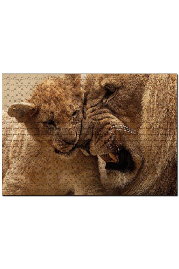 Cakasepetim Lion Father and Son 500 Piece Puzzle Jigsaw Mdf (Wood)