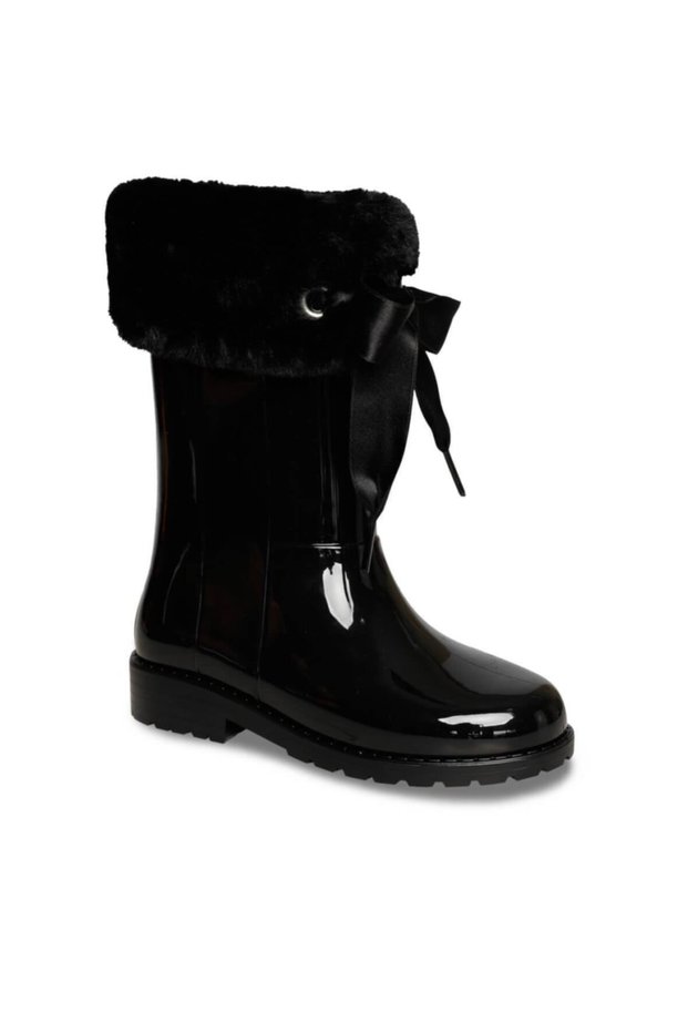 Campera Charol Soft Kids Rain Boots Black