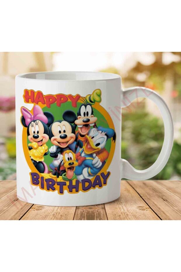Happy Birthday Mickey Mouse Two Sided Printed Mug