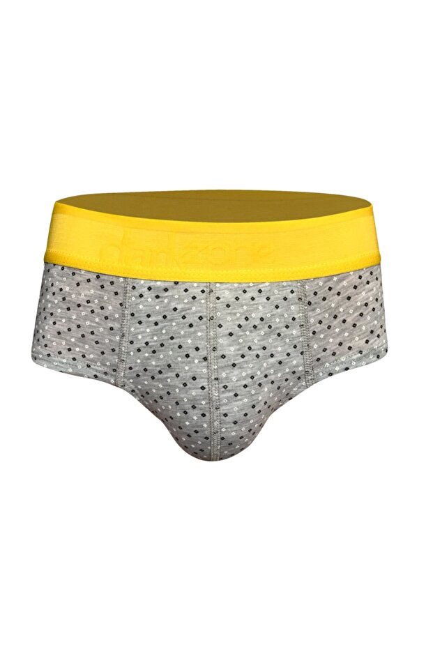 حذاء رجالي من القطن باللون الرمادي بنمط مربع - 1