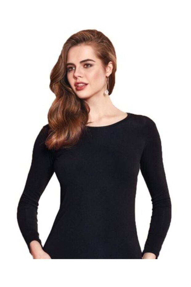 Women's Black Long Sleeve Thermal Underwear