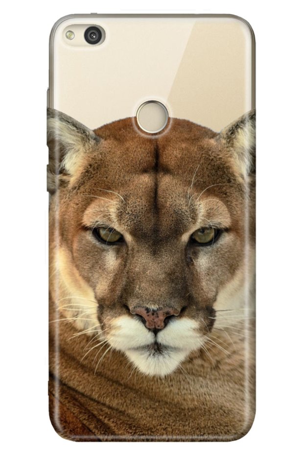 P9 Lite 2017 Case Colored Patterned Silicone Noble Lion Tiger