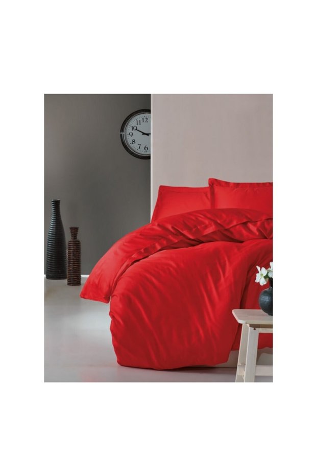 Mer-tim Cotton Ranforce Single Size 160x220 Duvet Cover Quilt Cover - Red