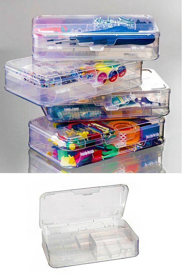 Şeffaf Plastik Bölmeli Çift Taraflı Hobi Dikiş Iğne Kutusu Arduino Balıkçı Malzeme Saklama Organizer - 2
