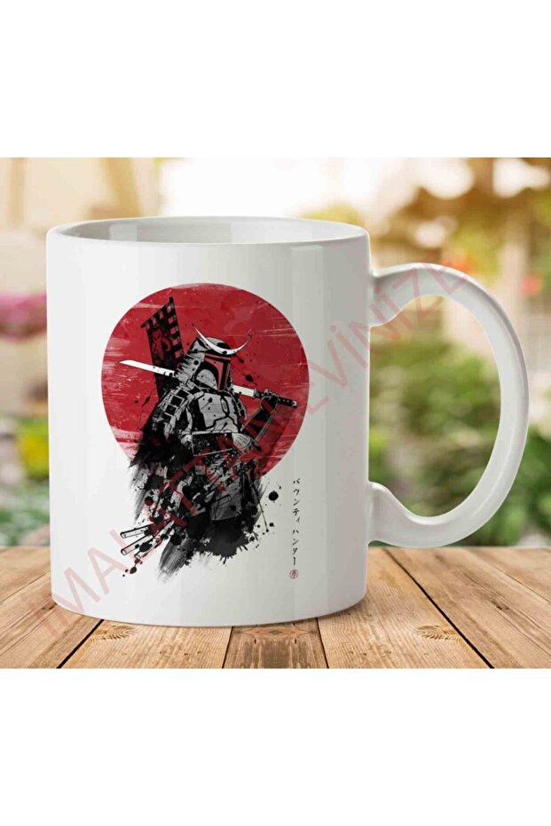 كوب مطبوع عليه وجهين من Star Wars Mandalorian Samurai