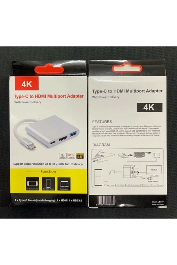 3 In 1 Type-c To Hdmi 4k Usb 3.0 Dönüştürücü Adaptör Macbook, 2015-2017, Pro, Samsung S8 S9 S10 - 2