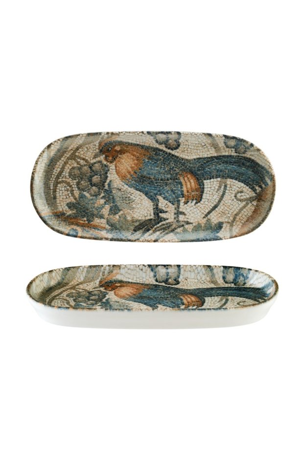 Porcelain Mesopotamia Chicken 21cm Hygge Oval Plate Set of 2