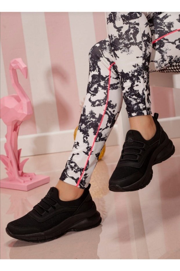 Women's Black Daily Orthopedic Sneaker Walking Shoes