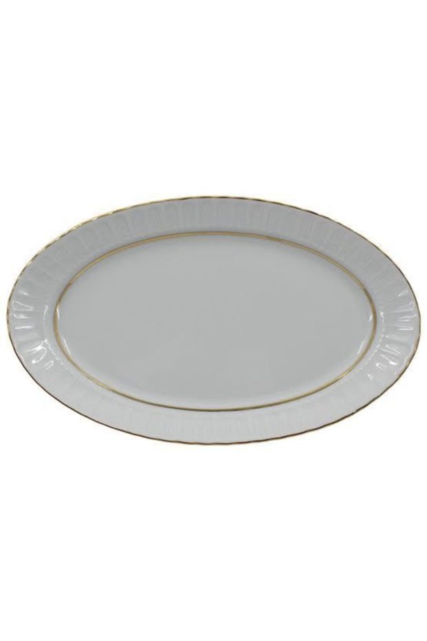 Güral 35 cm Matte Gilded Single Boat Plate