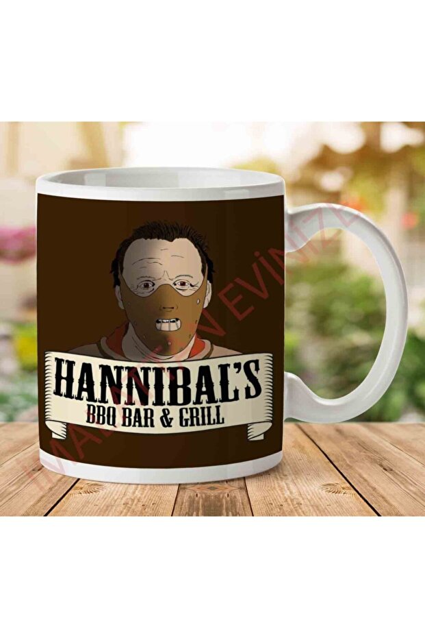 كوب مطبوع على الجانبين من Hannibals Bbq Bar & Grill