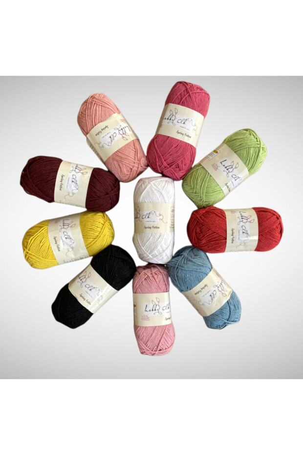 Hobby Clb 100% Cotton Punch and Amigurumi Thread Set 10 Pieces