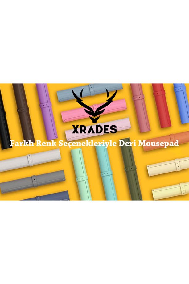 Deri Mousepad Laptop Bilgisayar Için Geniş Masa Matı Deri Mouse Pad 80x40 Cm Çay Yeşili - 4