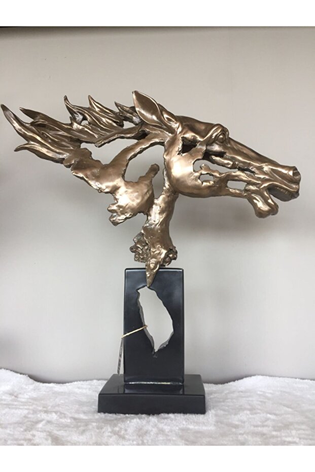 Bronz Standlı At Dekor 56 Cm