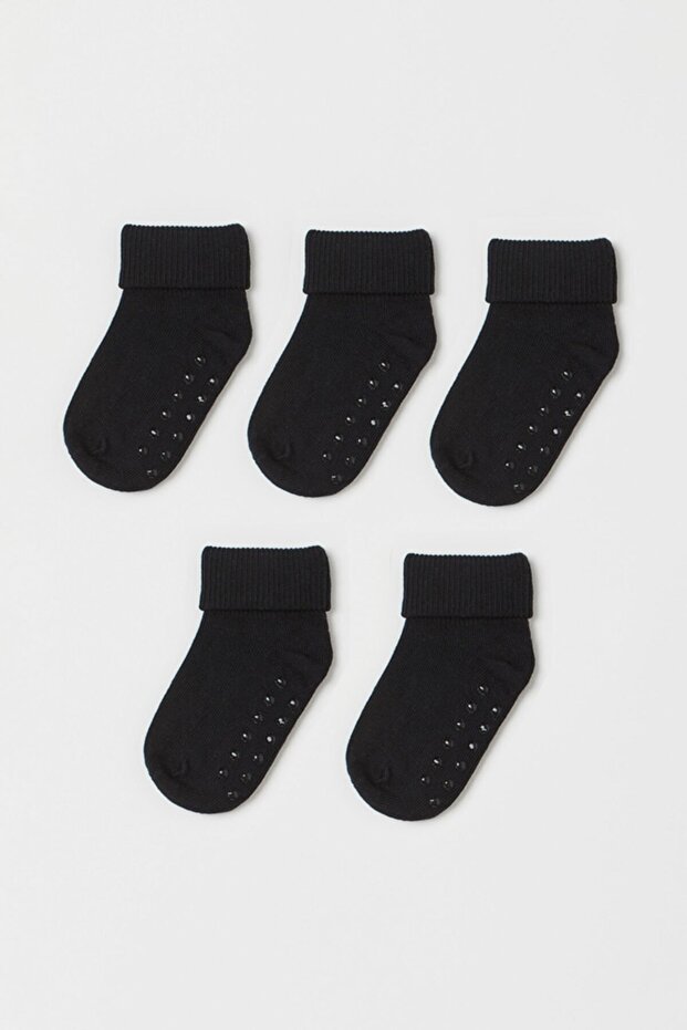 5 Pack Oraganik Cotton Anti-Slip Baby/Kid Socks