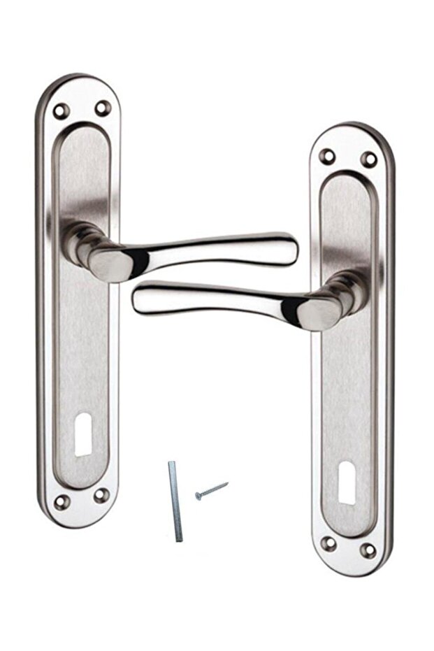 Kumru Nickel Satin Room Door Handle 1 Set