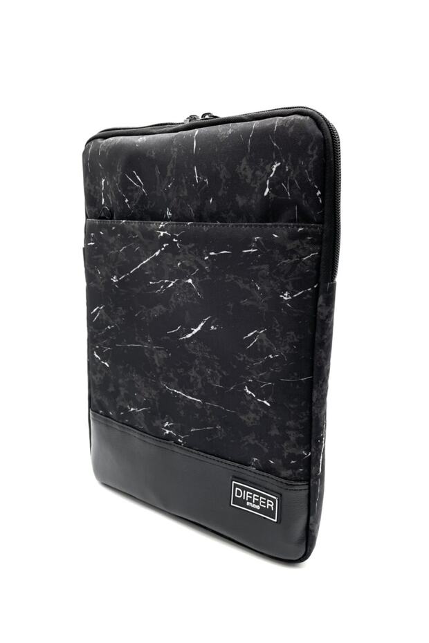 15.6'' Inç Siyah Mermer Desenli Laptop/macbook/notebook/evrak Kılıfı/çantası - 1