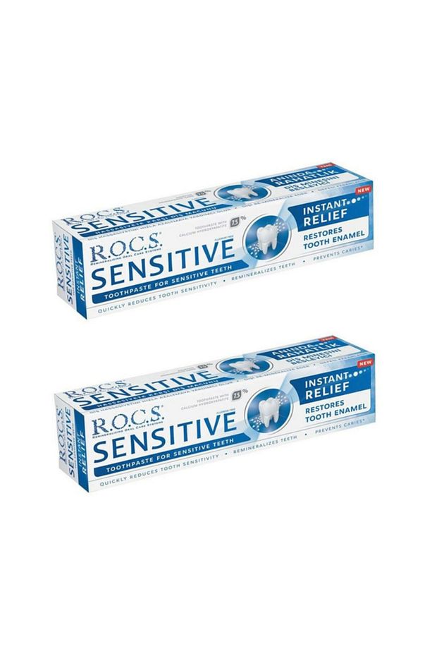 Rocs Sensitive Instant Relief Hassasiyete Karşı Diş Macunu (florürsüz) 75ml (2li) - 1
