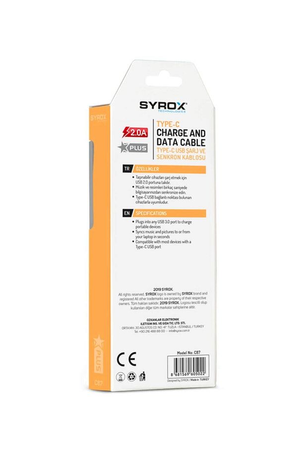 C87 Type-c Girişli 2.0a Hızlı Şarj Ve Data Kablosu - 3