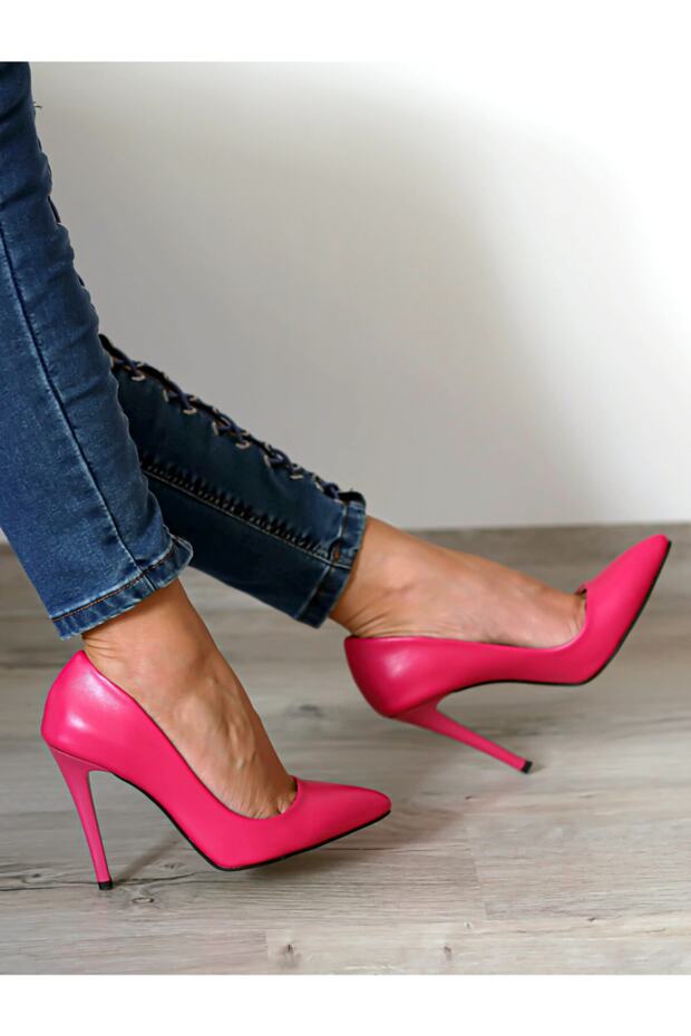 "stiletto" Fuşya - Yüksek Ince Topuk Kadın Ayakkabısı - 3