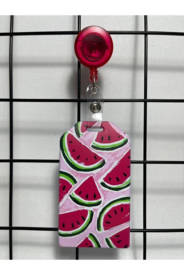 Pink Watermelon Pattern Stand Collar Card Case